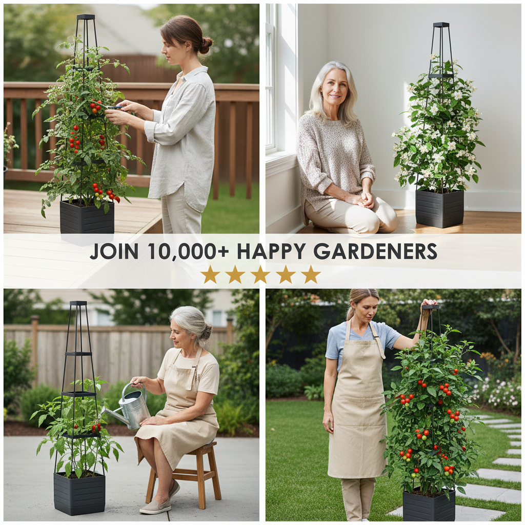 Garden Raised Bed Planter Boxes with Trellis