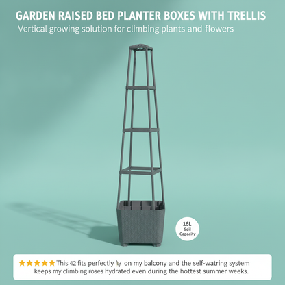 Garden Raised Bed Planter Boxes with Trellis
