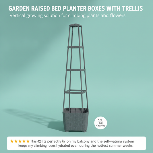 Garden Raised Bed Planter Boxes with Trellis