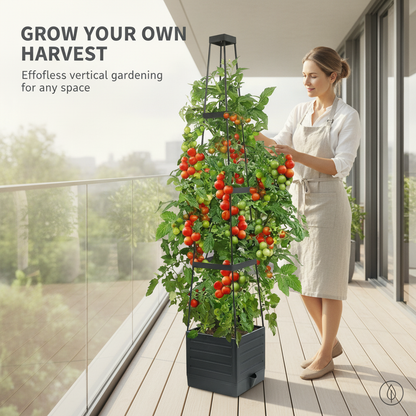 Garden Raised Bed Planter Boxes with Trellis