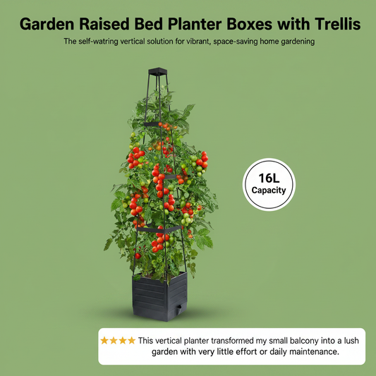 Garden Raised Bed Planter Boxes with Trellis